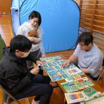 防災すごろく、実演中。