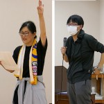 Y先生：グループ分けします　　　　M先生：マムシに注意です！　　